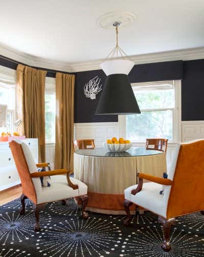  Transitional Eclectic Family Home Dining Room. Brookline by Lisa Tharp Design.