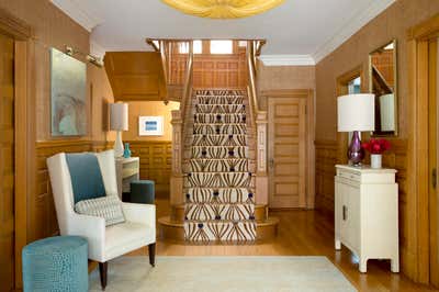  Eclectic Family Home Entry and Hall. Brookline by Lisa Tharp Design.
