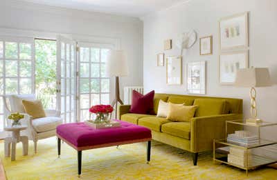  Transitional Maximalist Family Home Living Room. Brookline by Lisa Tharp Design.