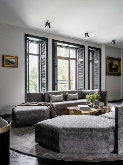  Craftsman Western Apartment Living Room. European Neo-Classicism by O&A Design Ltd.