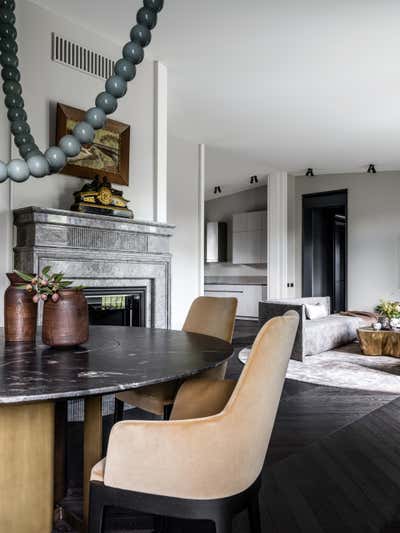  Contemporary Apartment Dining Room. European Neo-Classicism by O&A Design Ltd.