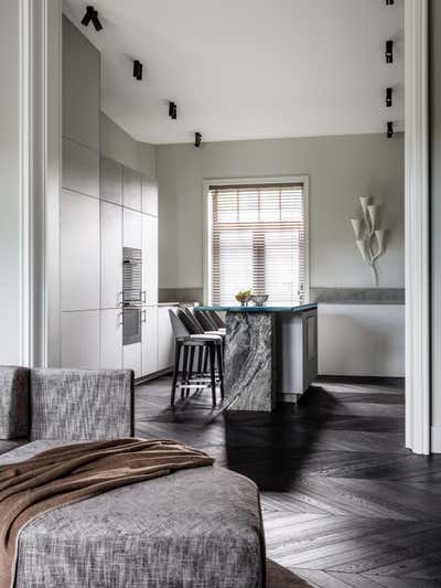  Contemporary Craftsman Apartment Kitchen. European Neo-Classicism by O&A Design Ltd.