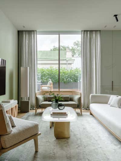 Modern Living Room. Modern Apartment where slow living trends meet exquisite designs by O&A Design Ltd.