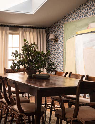 Eclectic Dining Room. San Francisco Pied a Terre by Heidi Caillier Design.