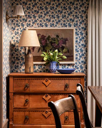 Eclectic Vacation Home Dining Room. San Francisco Pied a Terre by Heidi Caillier Design.