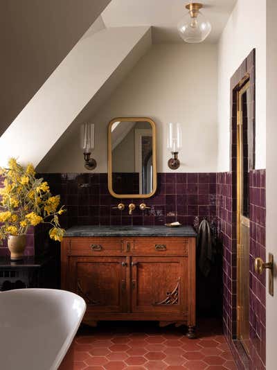  Eclectic Vacation Home Bathroom. San Francisco Pied a Terre by Heidi Caillier Design.
