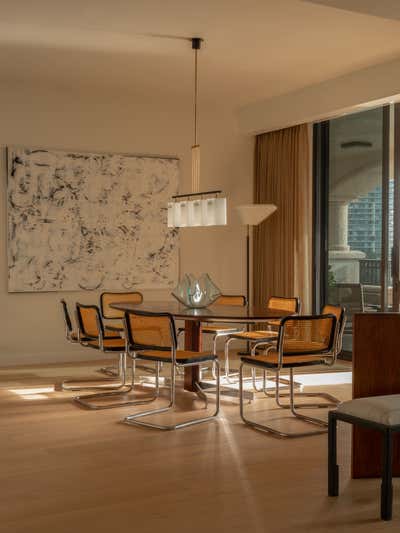 Beach Style Minimalist Apartment Dining Room. Miami by Studio Mellone.