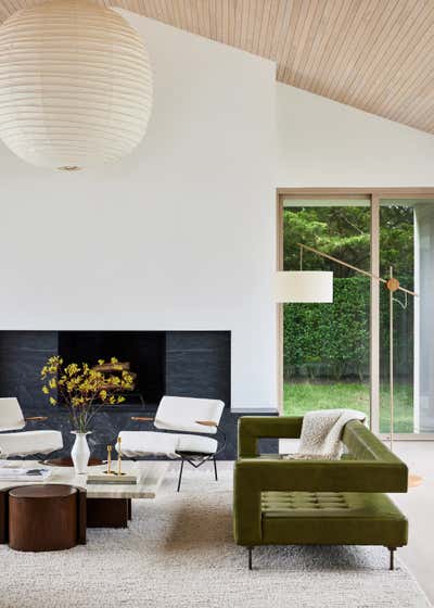  Beach Style Country Vacation Home Living Room. Amagansett Lanes by Monica Fried Design.