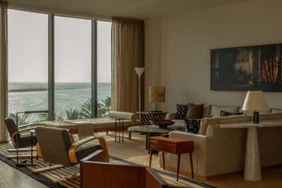  Mid-Century Modern Minimalist Apartment Living Room. Miami by Studio Mellone.