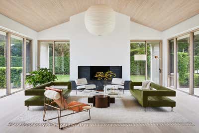  Beach Style Vacation Home Living Room. Amagansett Lanes by Monica Fried Design.