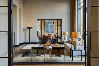  Mid-Century Modern Art Deco Mixed Use Living Room. 25 Park Row Amenities by Studio Mellone.