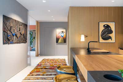  Contemporary Mid-Century Modern Beach House Kitchen. Sag Harbor, Pool House by Leyden Lewis Design Studio.