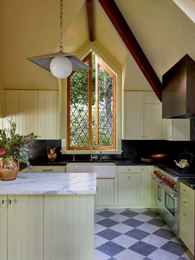  Beach Style Family Home Kitchen. A Tudor Home by Geremia Design.