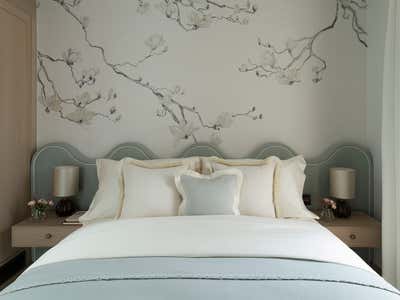  Contemporary Mid-Century Modern Bedroom. Knightsbridge family office by Rebecca James Studio.