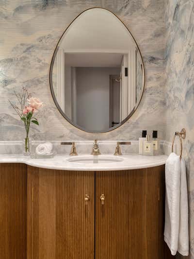  Modern Contemporary Mid-Century Modern Bathroom. Knightsbridge family office by Rebecca James Studio.