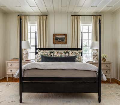  English Country Country House Bedroom. Mrytle Lake Cottage by Elizabeth Ferguson Design.