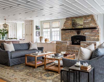  Country House Living Room. Mrytle Lake Cottage by Elizabeth Ferguson Design.