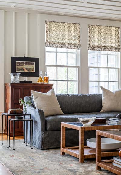  English Country Country House Living Room. Mrytle Lake Cottage by Elizabeth Ferguson Design.