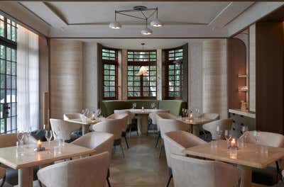  Transitional Restaurant Dining Room. Tearoom by EHB by Chris Shao Studio LLC.