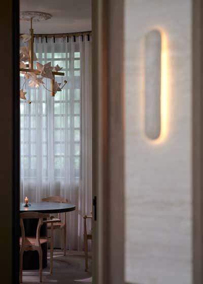 Transitional Dining Room. Tearoom by EHB by Chris Shao Studio LLC.