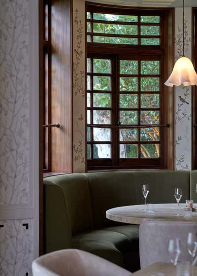  Transitional Modern Restaurant Dining Room. Tearoom by EHB by Chris Shao Studio LLC.