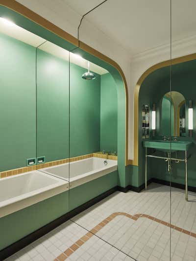  Eclectic Bathroom. SoHo Loft by Charlap Hyman & Herrero.