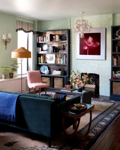  Maximalist Transitional Living Room. Park Slope Home Inspired by Tony Duquette by Tara McCauley, LLC.