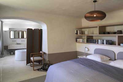  French Contemporary Family Home Bedroom. Villa Méditerranée by Elliott Barnes Interiors.