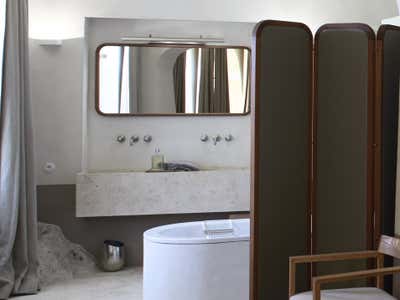  French Contemporary Family Home Bathroom. Villa Méditerranée by Elliott Barnes Interiors.