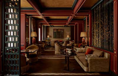  Traditional Eclectic Hotel Lobby and Reception. Hôtel de Montesquieu by Elliott Barnes Interiors.