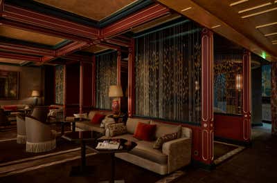 French Eclectic Hotel Lobby and Reception. Hôtel de Montesquieu by Elliott Barnes Interiors.