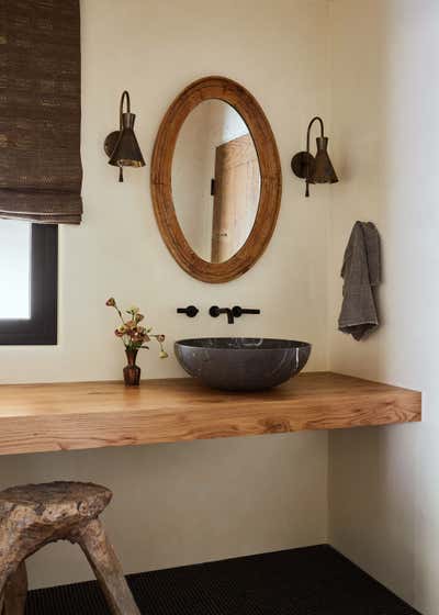  Organic Bathroom. Santa Ynez Ranch Home by Corinne Mathern Studio.