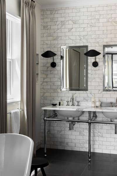  Mid-Century Modern Family Home Bathroom. Lakeview Greystone by Wendy Labrum Interiors.