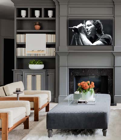  Contemporary Industrial Family Home Living Room. Governor's House by Lisa Tharp Design.