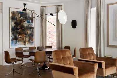  Mid-Century Modern Family Home Dining Room. Lakeview Greystone by Wendy Labrum Interiors.