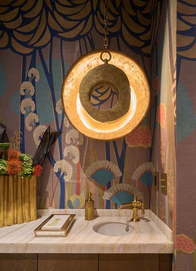  Art Deco French Family Home Bathroom. Kips Bay Decorator Show House by Yellow House Architects.