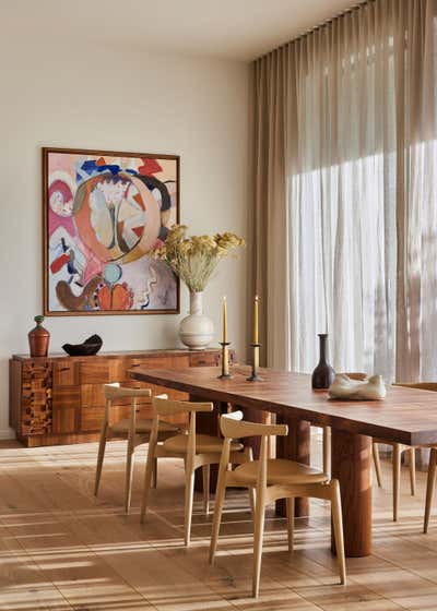  Mid-Century Modern Minimalist Country House Dining Room. Chimney Rock by Studio PLOW.