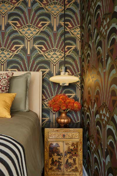  Art Deco Mid-Century Modern Apartment Bedroom. London Terrace by CBletzer Studios.