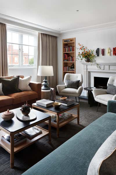  Mid-Century Modern Eclectic Apartment Living Room. Holland Park 01 by Christian Bense Limited.