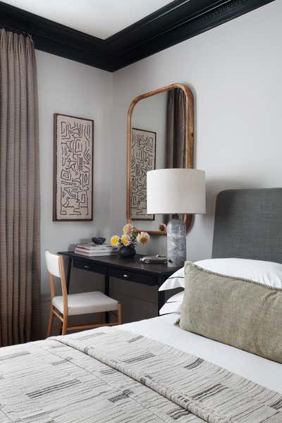  Mid-Century Modern Traditional Apartment Bedroom. Holland Park 01 by Christian Bense Limited.