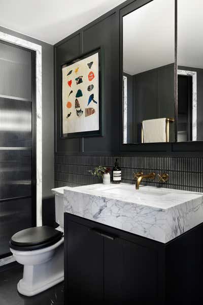  Mid-Century Modern Apartment Bathroom. Holland Park 01 by Christian Bense Limited.