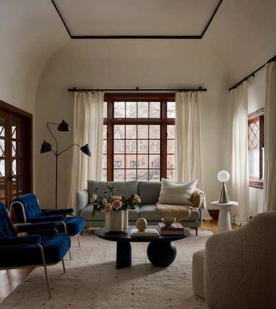  Modern Craftsman Family Home Living Room. Tudor House by Susannah Holmberg Studios.