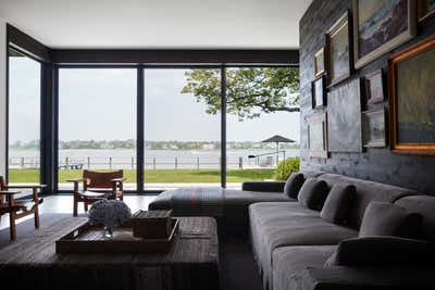  Mid-Century Modern Beach House Living Room. Atlantic Beach Residence by Neal Beckstedt Studio.