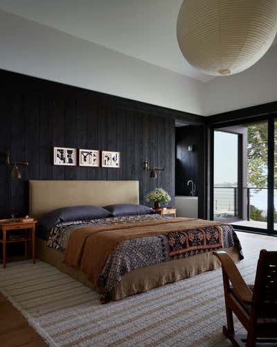  Mid-Century Modern Beach House Bedroom. Atlantic Beach Residence by Neal Beckstedt Studio.