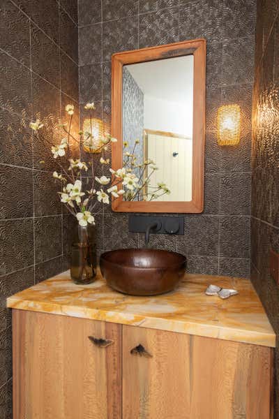  Bohemian Family Home Bathroom. West Coast Wellness by Sarah Barnard Design.