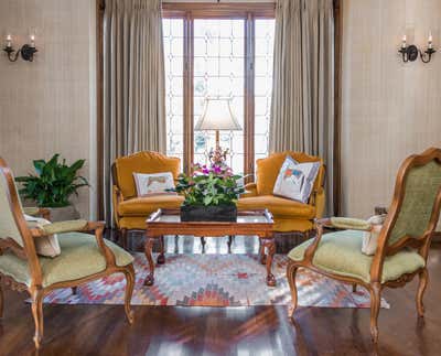  Traditional Preppy Family Home Living Room. Tudor Revival Estate by Sarah Barnard Design.