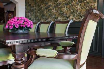  Traditional Preppy Family Home Dining Room. Tudor Revival Estate by Sarah Barnard Design.
