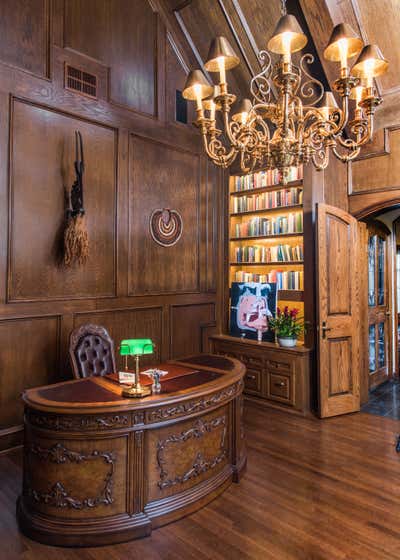  Preppy Family Home Office and Study. Tudor Revival Estate by Sarah Barnard Design.