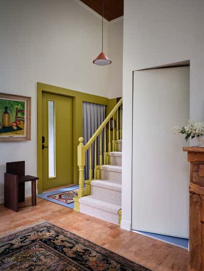  Modern Cottage Vacation Home Entry and Hall. Vermont Modern by Avery Cox Design.