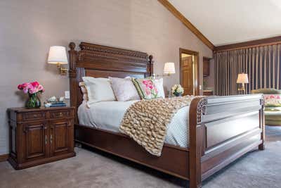  Preppy Maximalist Family Home Bedroom. Tudor Revival Estate by Sarah Barnard Design.